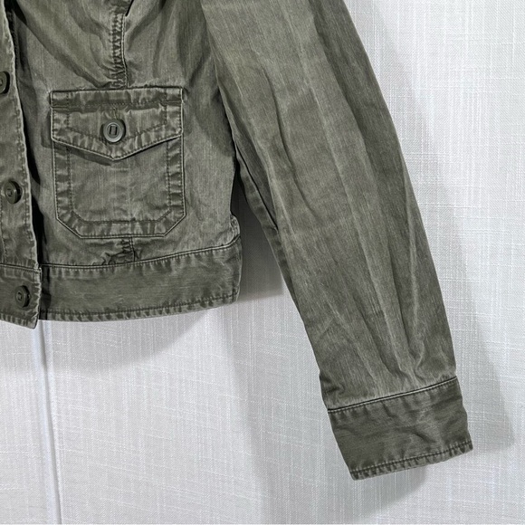 Gap Olive Green Cropped Utility Military Jacket Coat Blazer Size 8 - Picture 6 of 12